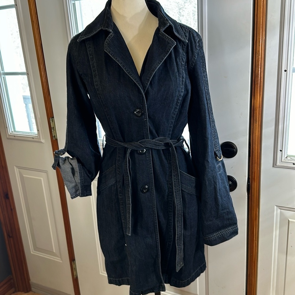Converse Dark Blue Denim Trench Jacket or Dress with Belt
